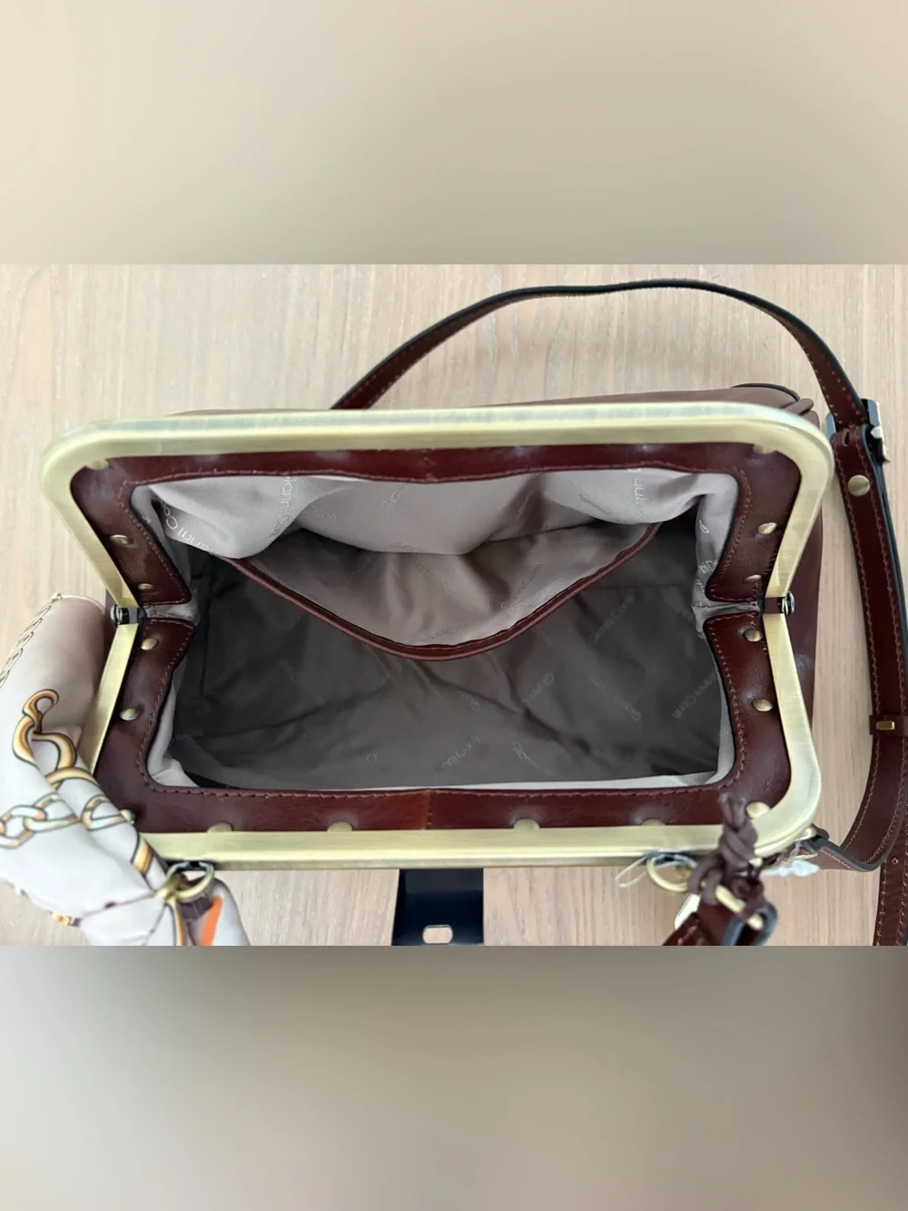 NWT Gianni Conti Italian Leather Doctor Bag Satchel Crossbody Purse W/ Dustbag